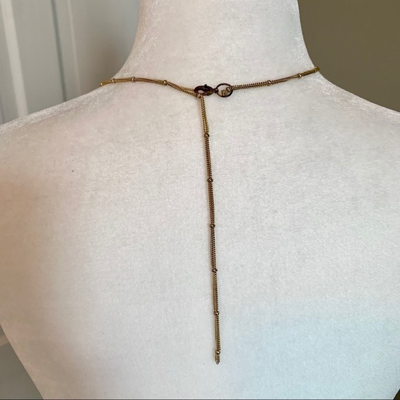 Gold and Grey Crystal & Tassel Statement Necklace - Picture 7 of 7